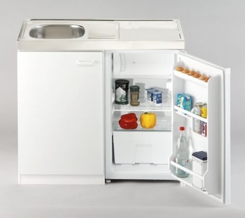 Keukenblok wit met aanrecht 100cm x 60cm met koelkast RAI-5261 - Afbeelding 2