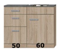 Kitchenette 110cm met drie laden met of zonder wandkasten RAI-993 - Afbeelding 3