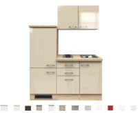 Kitchenette Neapel Kasjmier 160cm incl. koelkast en e-kookplaat en spoelbak HRG-615