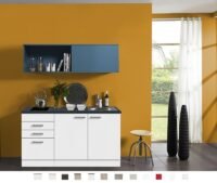 Kitchenette 150 cm met blauw schuif rek KT155-9-365