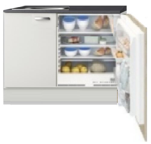 Kitchenette 110cm wit-beuken incl inbouw koelkast met of zonder wandkasten RAI-1045 - Afbeelding 7