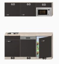 Kitchenette 180cm incl inbouw koelkast en combi magnetron en vaatwasser RAI-3030 - Afbeelding 2