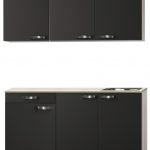 Kitchenette Faro Antraciet 150cm met E-kookplaat en spoelbak HRG-7329