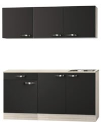 Kitchenette Faro Antraciet 150cm met E-kookplaat en spoelbak HRG-7329