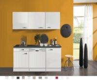 kitchenette 160cm wit hoogglans incl vatwasser en e-kookplaat RAI-240