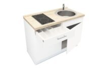 Keukenblok 120 cm x 60 cm Incl. kookplaat + spoelbak RAI-499 - Afbeelding 2