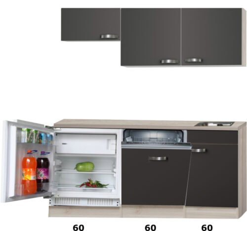 kitchenette 180cm incl vaatwasser en inbouw koelkast RAI-915 - Afbeelding 2