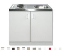 Keukenblok 60x100 Wit met e-kookplaat + RVS aanrechtblad RAI-199