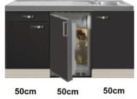 Keukenblok 150 met rvs aanrechtblad incl koelkast RAI-4460 - Afbeelding 2