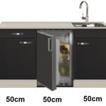 Keukenblok 150 incl rvs spoelbak en koelkast RAI-4458