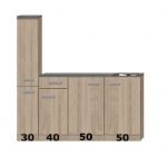 Kitchenette Wit 180 cm Incl. Inbouwapparatuur HRG-5569