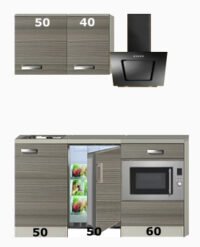 kitchenette 160cm incl koelkast en combimagnetron en afzuigkap RAI-8118 - Afbeelding 2