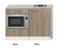 Keukenblok 120cm Houtnerf met magnetron RAI-510 - Afbeelding 2