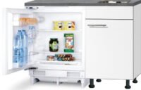 Kitchenette 110cm wit hoogglans incl inbouw koelkast met of zonder wandkasten RAI-1046