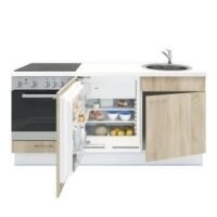 4-in-1 Kitchenette + oven + kookplaat + koelkast + bergruimte 180cm RAI-1049