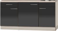 kitchenette 180cm antraciet-glans met koelkast RAI-4430 - Afbeelding 2