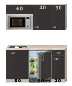 Kitchenette 135cm met combimagnetron, koelkast en kookplaat RAI-KL-9989