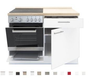 2-in-1 Keukenblok 120 cm x 60 cm Incl. oven + kookplaat + bergruimte zonder spoelbak RAI-1599