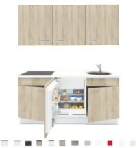 3-in-1 Keukenblok 180 x 60 cm incl. kookplaat + koelkast + spoelbak RAI-301