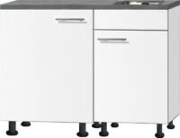 Kitchenette 110cm wit hoogglans incl inbouw koelkast met of zonder wandkasten RAI-1046 - Afbeelding 2