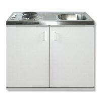 Keukenblok 60x100 Wit met e-kookplaat + RVS aanrechtblad RAI-199 - Afbeelding 2