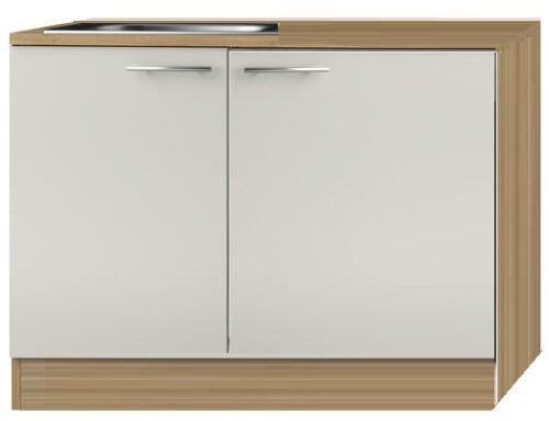 Kitchenette 110cm wit-beuken incl inbouw koelkast met of zonder wandkasten RAI-1045 - Afbeelding 3