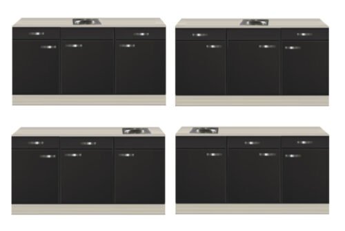 Keukenblok 160 Antraciet incl rvs spoelbak RAI-4492 - Afbeelding 4