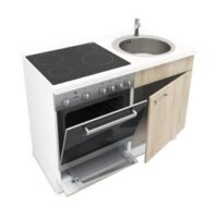 3-in-1 Keukenblok 120 x 60 cm incl. oven + kookplaat + spoelbak RAI-699 - Afbeelding 5