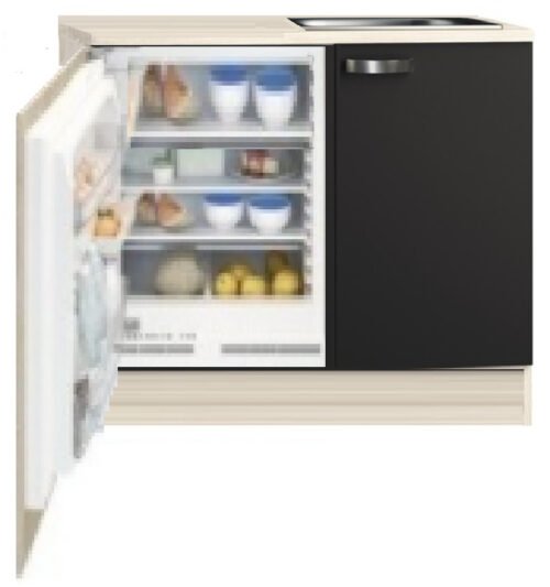 Kitchenette 110cm wit-beuken incl inbouw koelkast met of zonder wandkasten RAI-1045 - Afbeelding 4