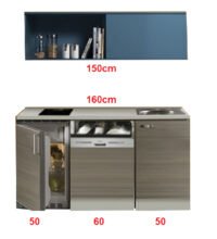 Kitchenette 160cm Vigo incl al inbouw apparatuur RAI-225