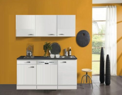 kitchenette 160cm wit hoogglans incl vatwasser en e-kookplaat RAI-240 - Afbeelding 2