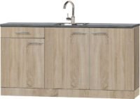 Kitchenette 180 cm wit mat met of zonder wandkasten RAI-8585