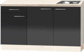 rechte keuken 150cm Antraciet met stelpoten RAI-3392 - Afbeelding 2