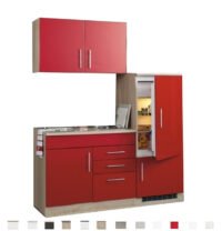 Kitchenette Toronto Rood 160cm Incl. koelkast, e-kookplaat en spoelbak HRG-649 - Afbeelding 2
