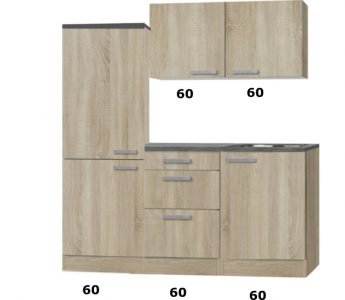 Keukenblok 180 x 60 cm incl. spoelbak en wandkasten RAI-490 - Afbeelding 2