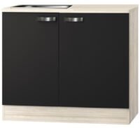 Kitchenette 110cm Antraciet mat incl inbouw koelkast met of zonder wandkasten RAI-1047 - Afbeelding 3