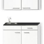 Kitchenette 110cm wit zijdeglans met een la op stelpoten incl plinten en wandkasten RAI-115