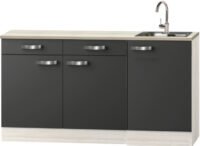 Keukenblok 160 Antraciet incl rvs spoelbak RAI-4492