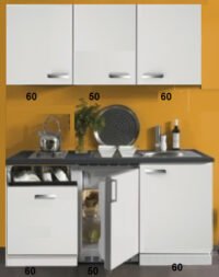 keukenblok 180 met inbouw koelkast, magnetron en 2-pit elektrisch kookplaat RAI-330 - Afbeelding 2