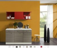 Kitchenette 150 cm met rood schuif rek KT151-9-210