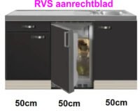 Keukenblok 150 met rvs aanrechtblad incl koelkast RAI-4460