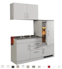 Kitchenette Toronto Wit 180cm incl. koelkast en e-kookplaat HRG-3599