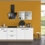 Keuken 210 cm met gekleurd wandrek Incl. Inbouwapparatuur KT222E-9-624