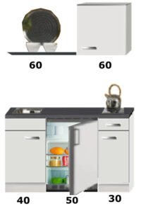 Kitchenette-120-met-koelkast,-kookplaat-en-een-wandkast-60cm-RAI-5959