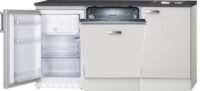 Kitchenette 160cm wit hoogglans met vaatwasser en koelkast en kookplaat RAI-4532 - Afbeelding 2
