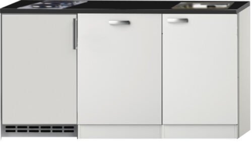 Kitchenette 160cm wit hoogglans met vaatwasser en koelkast en kookplaat RAI-4532 - Afbeelding 3