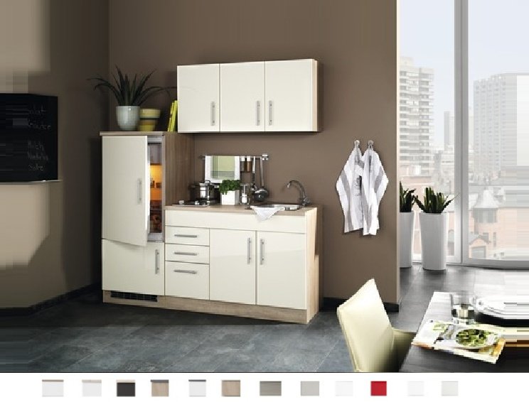 Overtekenen chocola Onvermijdelijk Kitchenette Toronto crème 180 cm Incl. Inbouwapparatuur HRG-6699 - Keuken -land