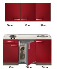 kitchenette 150cm met rvs werkblad en koelkast RAI-332 - Afbeelding 2