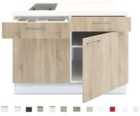 Keukenblok 120 cm x 60 cm incl. kookplaat + bergruimte zonder spoelbak RAI-399