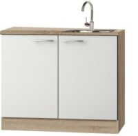 Keukenblok met houten werkblad en RVS spoelbak 100cm x 60cm OPTI-84